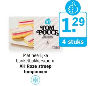 Albert Heijn AH Roze streep tompoucen aanbieding