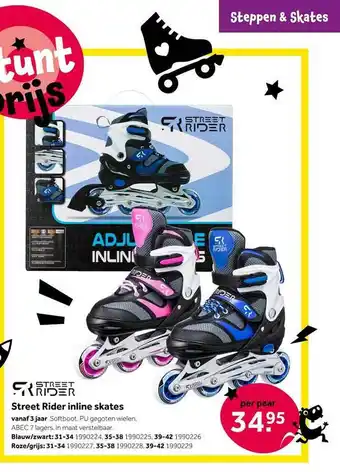 Intertoys Street rider inline skates aanbieding