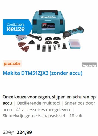 Coolblue Makita DTM51ZJX3 (zonder accu) aanbieding