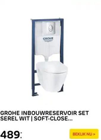 Praxis Grohe inbouwreservoir set serel wit | soft-close toiletzitting aanbieding