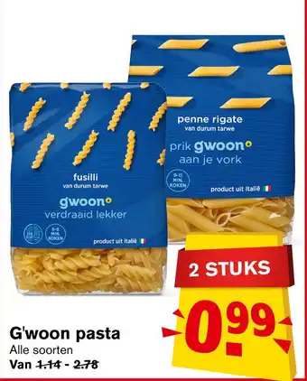 Hoogvliet G'woon pasta aanbieding