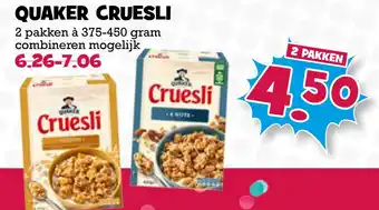 Boon`s Markt Quaker cruesli aanbieding
