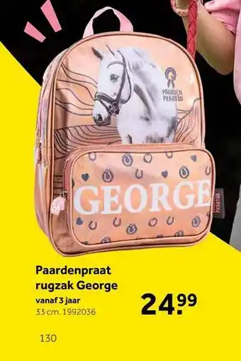 Intertoys Paardenpraat rugzak george aanbieding