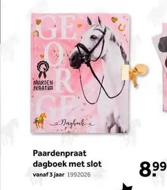 Intertoys Paardenpraat dagboek met slot aanbieding