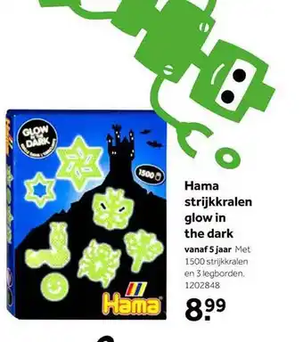 Intertoys Hama strijkkralen glow in the dark aanbieding