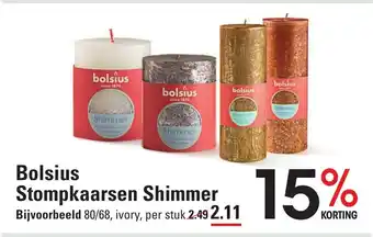 Sligro Bolsius stompkaarsen shimmer aanbieding