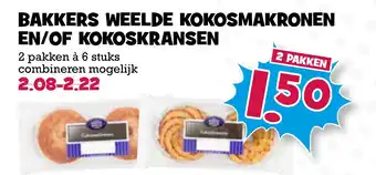 Boon`s Markt Bakkers weelde kokosmakronen en/of kokoskransen aanbieding