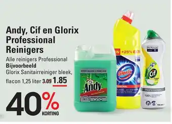 Sligro Andy, cif en glorix professional reinigers aanbieding