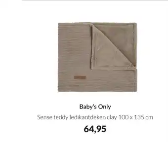 Babypark Baby's only sense teddy ledikantdeken clay 100 x 135 cm aanbieding