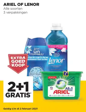 Jumbo Ariel Of Lenor wasmiddel aanbieding