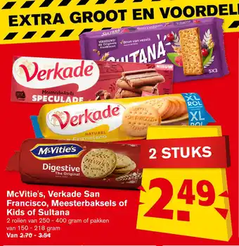 Hoogvliet McVitie's, Verkade San Francisco, Meesterbaksels of Kids of Sultana aanbieding