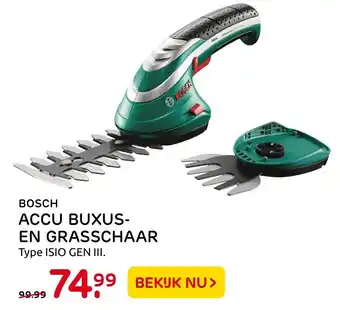 Praxis Bosch Accu Buxus- en grasschaar | ISIO GEN III aanbieding