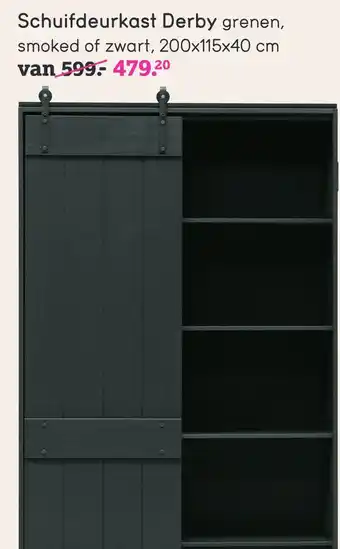 Leen Bakker Schuifdeurkast Derby 200x115x40cm aanbieding