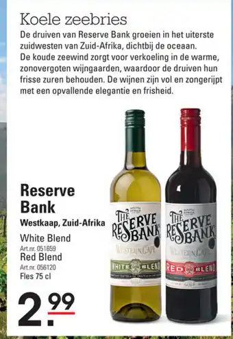 Sligro The Reserve Bank Westkaap White/Red Blend 750ml aanbieding