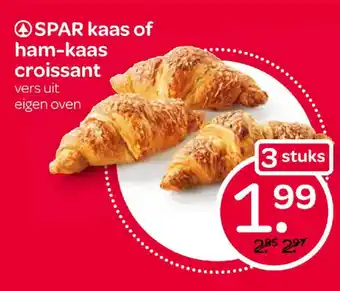 Spar Spar kaas of ham-kaas croissant 3 stuks aanbieding