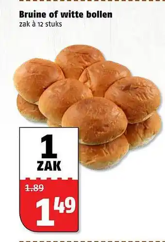 Poiesz Bruine of witte bollen 1 zak aanbieding