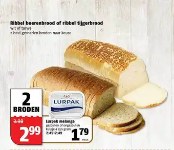 Poiesz Ribbel boerenbrood of ribbel tijgerbrood aanbieding