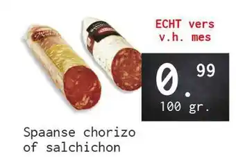 Naanhof Spaanse Chorizo Of Salchichon 100gr. aanbieding