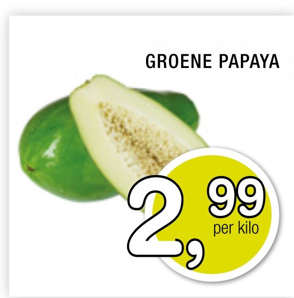 Groene papaya aanbieding bij Amazing Oriëntal