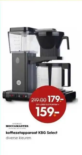 Blokker Moccamaster koffiezetapparaat kbg select aanbieding