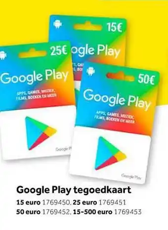 Intertoys Google play tegoedkaart aanbieding