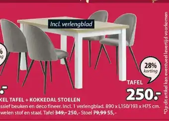 Jysk Markskel Tafel B90 x L150/193 x H75 cm aanbieding