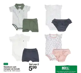 Zeeman Eco Newborn set: romper en broek 50-68 2 st aanbieding