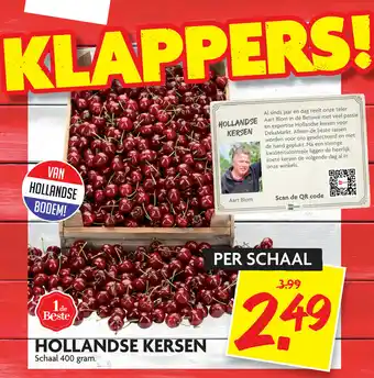 Dekamarkt 1 de Beste Hollandse kersen 400 gr aanbieding