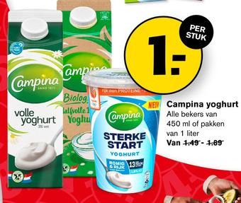 Hoogvliet Campina yoghurt aanbieding