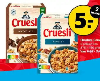 Hoogvliet Quaker cruesli aanbieding