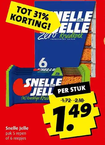 Boni Snelle jelle pak 5 repen of 6 reepjes aanbieding