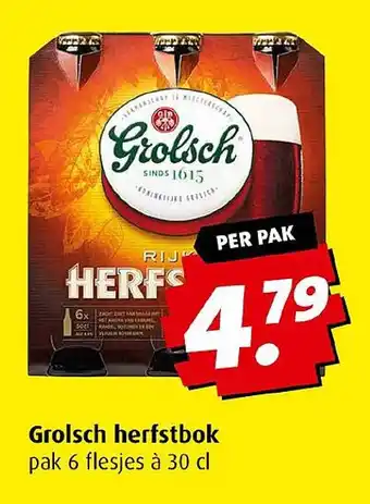 Boni Grolsch herfstbok pak 6 flesjes à 30 cl aanbieding