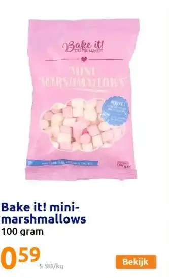 Action Bake it! mini-marshmallows aanbieding