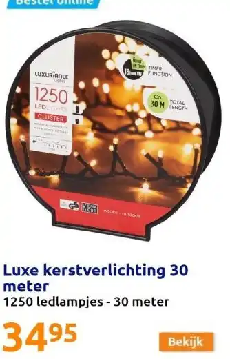 Action Luxe kerstverlichting 30 meter aanbieding