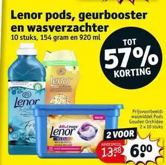 Kruidvat Lenor pods, geurbooster en wasverzachter tot 57% korting aanbieding