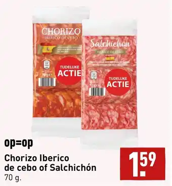 ALDI Chorizo iberico de cebo of salchichon 70g aanbieding