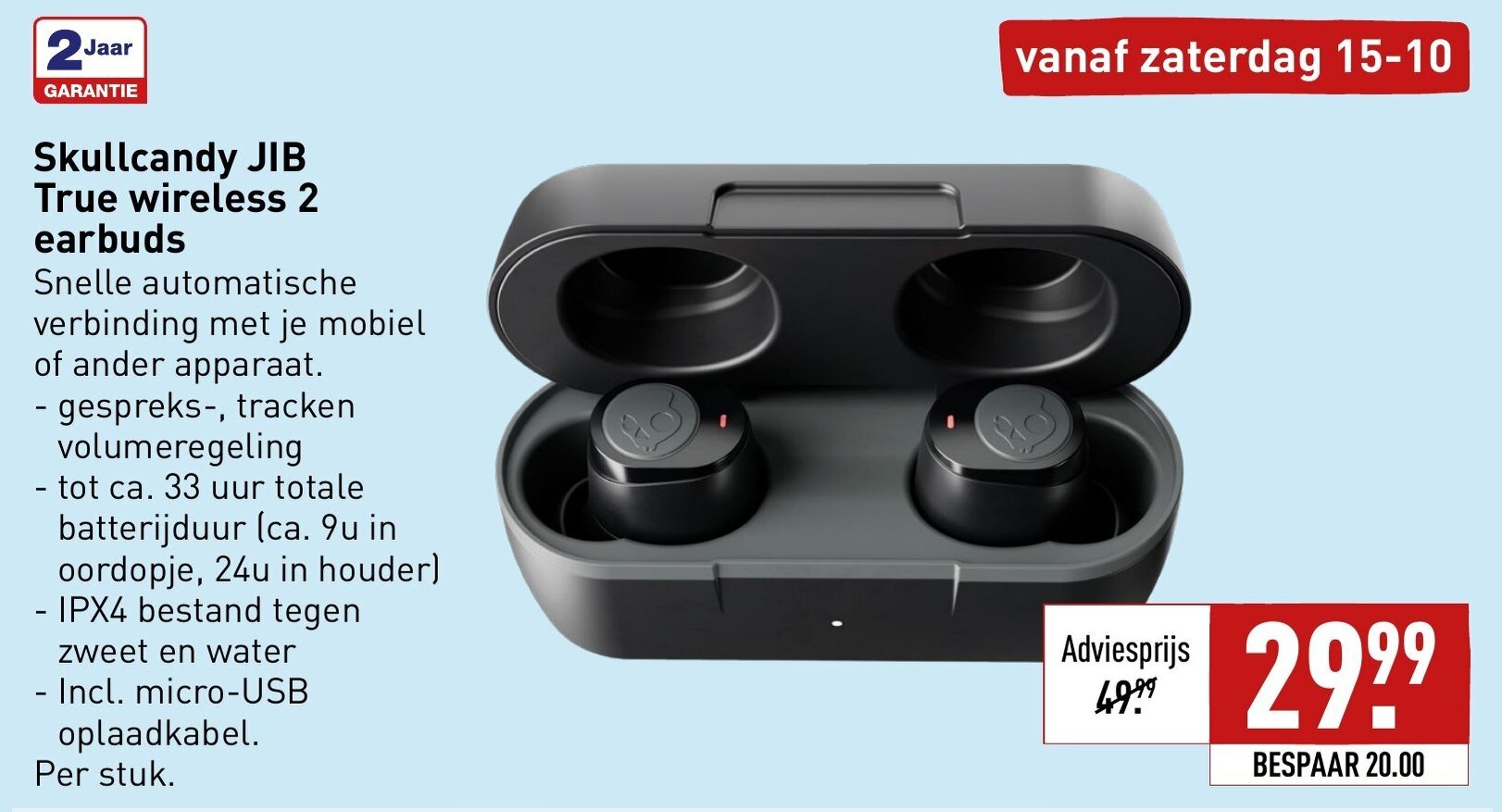 Skullcandy JIB true wireless 2 earbuds aanbieding bij ALDI