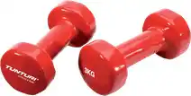 Bol.com Tunturi dumbbell set - 2 x 30 kg - vinyl - rood... aanbieding