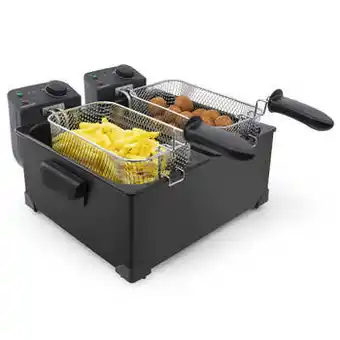 Blokker Tomado tdf6001b - dubbele frituurpan - 2 x 3 li... aanbieding