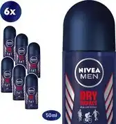Bol.com Nivea men dry impact deodorant roller - 6 x 50 ... aanbieding