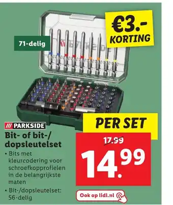 Lidl Bit- of bit-/ dopsleutelset per set aanbieding