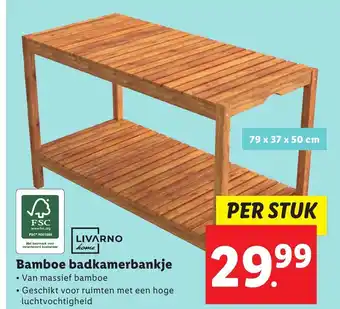 Lidl Bamboe badkamerbankje per stuk aanbieding