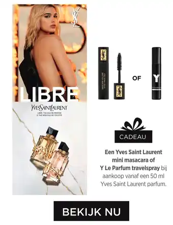 ICI Paris XL Een Yves Saint Laurent mini masacara of Y Le Parfum travelspray aanbieding