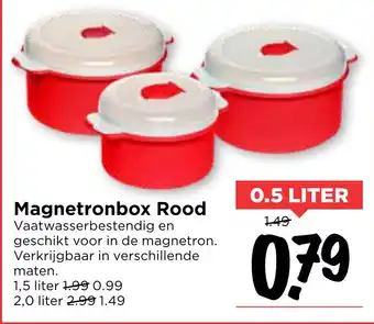 Vomar Voordeelmarkt Magnetronbox Rood 0,5 liter aanbieding