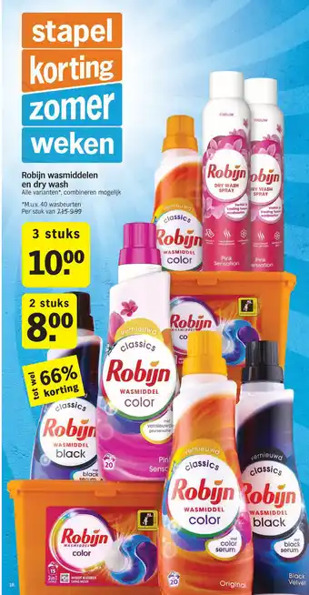 Albert Heijn Robijn wasmiddelen en dry wash aanbieding