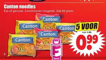 Dirk Canton noodles 5*65g aanbieding