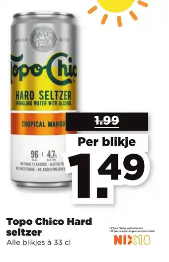 PLUS Topo chico hard seltzer 33 cl aanbieding