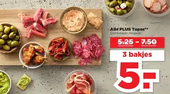 PLUS Alle plus tapas 3 bakjes aanbieding