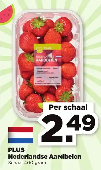 PLUS Nederlandse aardbeien 400g aanbieding