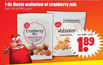 Dirk 1 de Beste Walnoten of cranberry mix 150/200g aanbieding